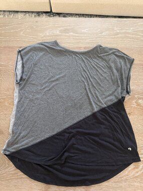 Womens Xersion active black/gray colorblock short sleeve t-shirt tee top size XL